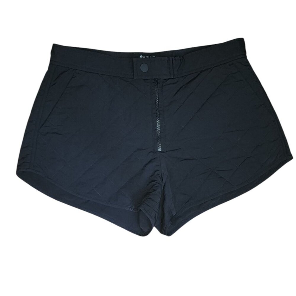 Athleta Shorts Womens Size 4‎ Black Toasty Buns Insulated Pockets Quilted